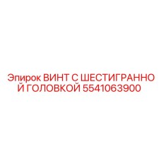 5541063900 ВИНТ С ШЕСТИГРАННОЙ ГОЛОВКОЙ Epiroc