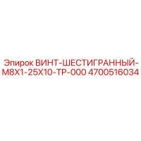 4700516034 ВИНТ-ШЕСТИГРАННЫЙ-M8X1-25X10-TP-000 Epiroc
