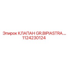 1124230124 КЛАПАН GR.BIPIASTRA Epiroc