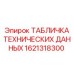 1621318300 ТАБЛИЧКА ТЕХНИЧЕСКИХ ДАННЫХ Epiroc