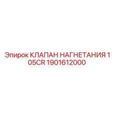 1901612000 КЛАПАН НАГНЕТАНИЯ 105CR Epiroc