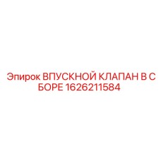 1626211584 ВПУСКНОЙ КЛАПАН В СБОРЕ Эпирок