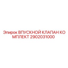 2902031000 ВПУСКНОЙ КЛАПАН КОМПЛЕКТ Epiroc