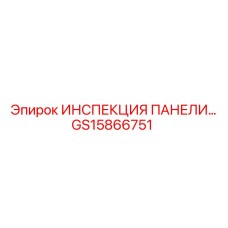 GS15866751 ИНСПЕКЦИЯ ПАНЕЛИ Epiroc