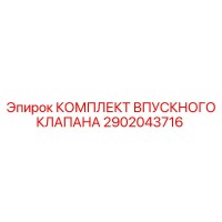 2902043716 КОМПЛЕКТ ВПУСКНОГО КЛАПАНА Epiroc