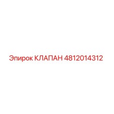 4812014312 КЛАПАН Epiroc