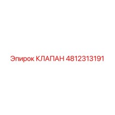 4812313191 КЛАПАН Эпирок