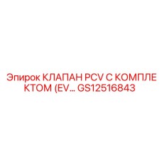 GS12516843 КЛАПАН PCV С КОМПЛЕКТОМ Epiroc