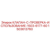 1503613760 КЛАПАН-C-ПРОВЕРКА-ИСПОЛЬЗОВАНИЕ-1503-6177-60 Epiroc