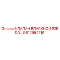 GS12564715 КЛАПАН ВПУСКНОЙ E25DG Epiroc