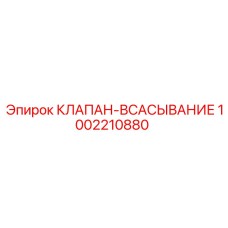1002210880 КЛАПАН ВСАСЫВАНИЕ Epiroc