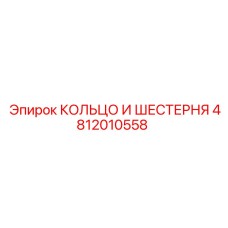 4812010558 КОЛЬЦО И ШЕСТЕРНЯ Epiroc