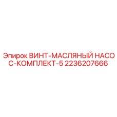2236207666 ВИНТ-МАСЛЯНЫЙ НАСОС-КОМПЛЕКТ-5 Epiroc