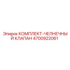 4700922061 КОМПЛЕКТ-ЧЕЛНЕЧНЫЙ КЛАПАН Epiroc