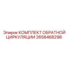 2658468298 КОМПЛЕКТ ОБРАТНОЙ ЦИРКУЛЯЦИИ Epiroc