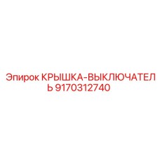 9170312740 КРЫШКА-ВЫКЛЮЧАТЕЛЬ Epiroc