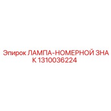 1310036224 ЛАМПА-НОМЕРНОЙ ЗНАК Epiroc