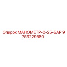 9753229580 МАНОМЕТР-0-25-БАР Epiroc