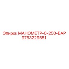 9753229581 МАНОМЕТР-0-250-БАР Epiroc
