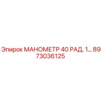 8973036125 МАНОМЕТР 40 РАД. 1… Epiroc