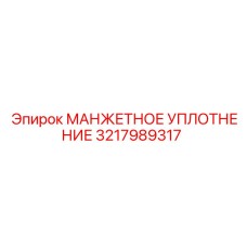 3217989317 МАНЖЕТНОЕ УПЛОТНЕНИЕ Epiroc