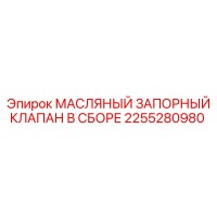 2255280980 МАСЛЯНЫЙ ЗАПОРНЫЙ КЛАПАН В СБОРЕ Epiroc