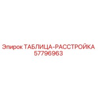 57796963 ТАБЛИЦА-РАССТРОЙКА Epiroc