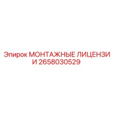 2658030529 МОНТАЖНЫЕ ЛИЦЕНЗИИ Epiroc