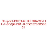 5730008661 МОНТАЖНАЯ ПЛАСТИНА-F-ВОДЯНОЙ НАСОС Epiroc