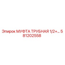581202558 МУФТА ТРУБНАЯ 1/2+ Epiroc