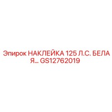 GS12762019 НАКЛЕЙКА 125 Л.С. БЕЛАЯ… Epiroc