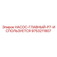 9753211807 НАСОС-ГЛАВНЫЙ-P7-ИСПОЛЬЗУЕТСЯ Эпирок
