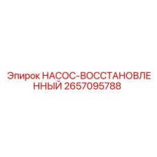 2657095788 НАСОС-ВОССТАНОВЛЕННЫЙ Epiroc