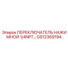 GS12369194 ПЕРЕКЛЮЧАТЕЛЬ НАЖИМНОЙ 1/4NPT… Epiroc
