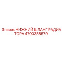 4700388579 НИЖНИЙ ШЛАНГ РАДИАТОРА Epiroc