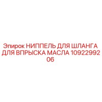 1092299206 НИППЕЛЬ ДЛЯ ШЛАНГА ДЛЯ ВПРЫСКА МАСЛА Epiroc
