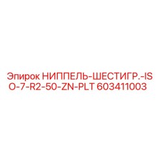 603411003 НИППЕЛЬ-ШЕСТИГР.-ISO-7-R2-50-ZN-PLT Epiroc