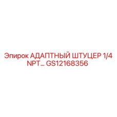 GS12168356 АДАПТНЫЙ ШТУЦЕР 1/4 NPT... Epiroc