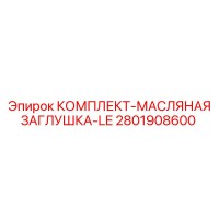 2801908600 КОМПЛЕКТ-МАСЛЯНАЯ ЗАГЛУШКА-LE Epiroc