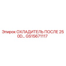 GS15671117 ОХЛАДИТЕЛЬ ПОСЛЕ 250D… Epiroc