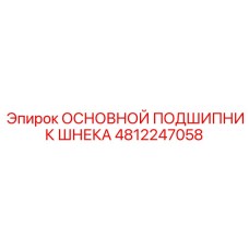 4812247058 ОСНОВНОЙ ПОДШИПНИК ШНЕКА Epiroc