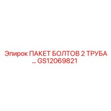 GS12069821 ПАКЕТ БОЛТОВ 2 ТРУБА Epiroc