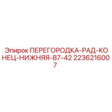 2236216007 ПЕРЕГОРОДКА-РАД-КОНЕЦ-НИЖНЯЯ-B7-42 Epiroc