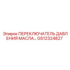 GS12324827 ПЕРЕКЛЮЧАТЕЛЬ ДАВЛЕНИЯ МАСЛА Epiroc