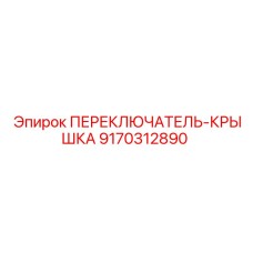 9170312890 ПЕРЕКЛЮЧАТЕЛЬ-КРЫШКА Epiroc