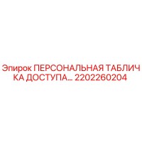 2202260204 ПЕРСОНАЛЬНАЯ ТАБЛИЧКА ДОСТУПА Epiroc