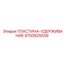 4700925539 ПЛАСТИНА-УДЕРЖИВАНИЕ Epiroc