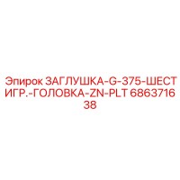 686371638 ЗАГЛУШКА-G-375-ШЕСТИГР.-ГОЛОВКА-ZN-PLT Epiroc