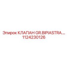 1124230126 КЛАПАН GR.BIPIASTRA Epiroc