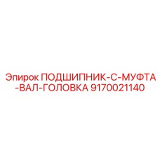 9170021140 ПОДШИПНИК-С-МУФТА-ВАЛ-ГОЛОВКА (Epiroc)
